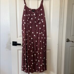 torrid Mauve Polka Dot Button-Front Maxi Dress